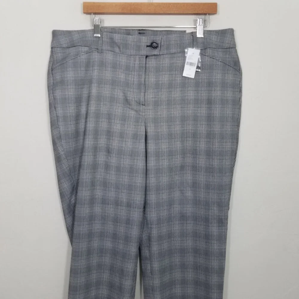 NWT Lane Bryant Mid-Rise Straight Super Stretch 4-Season Plaid Dress Pants - Picture 2 of 7